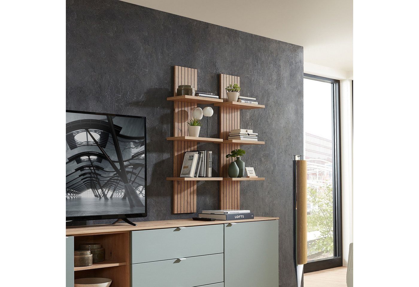 Innostyle Wandboard in Artisan Eiche Dekor, MDF, Spannplatte - 38x120x22cm (BxHxT) – Bild 3 von 5