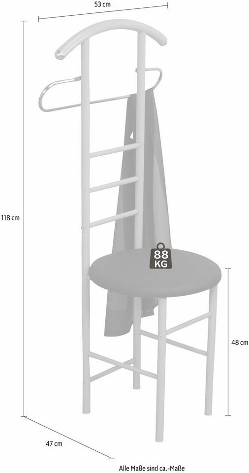 INOSIGN Herrendiener, (Kleiderständer, OTTOs Choice), Maße (B/T/H): 53/47/118 cm – Bild 2 von 3