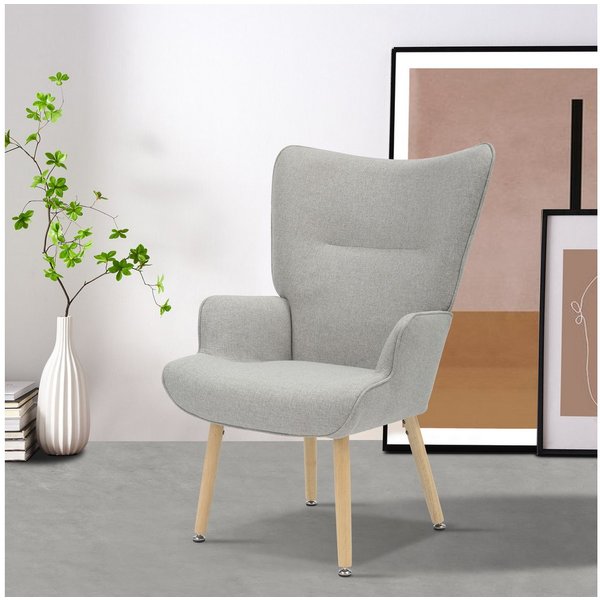 INOSIGN Relaxsessel KEADY, Hochlehnsessel, TV-Sessel, Relaxsessel, Ohrensessel mit stabilem Echtholzgestell