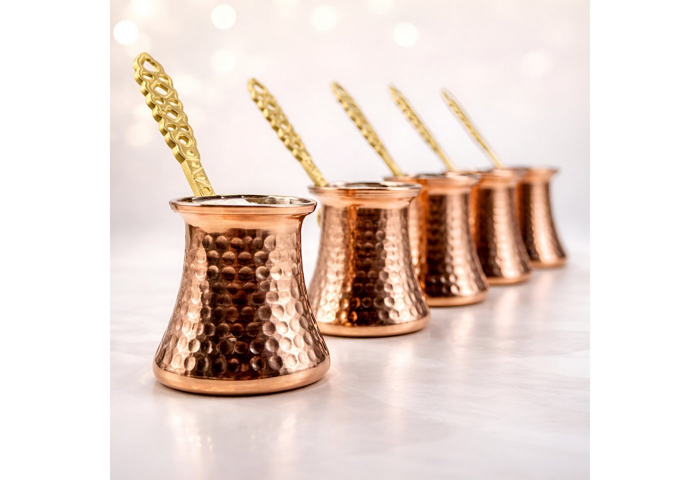 inovesis Kaffeekanne Handgemachte Kupfer, Cezve, Traditionelle Türkische Kaffeekanne, (Schnelle und gleichmäßige Wärmeleitung, Langer, hitzebeständiger und stab – Bild 5 von 5