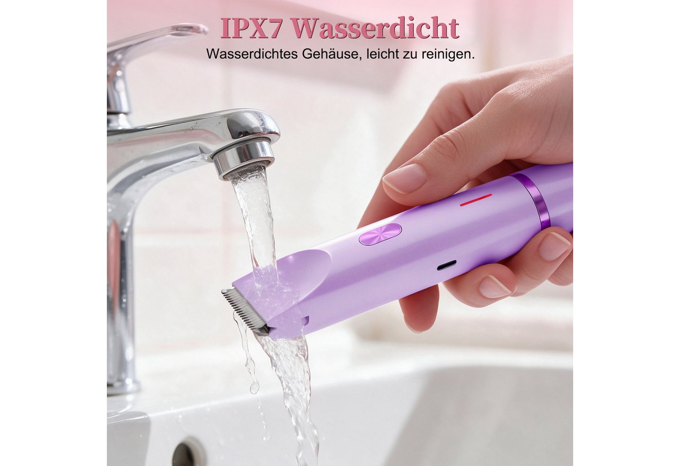 inschimmer Haarentferner-Set 2-in-1 Elektrischer Rasierer Damen Bikinitrimmer für Gesicht Körper – Bild 4 von 5