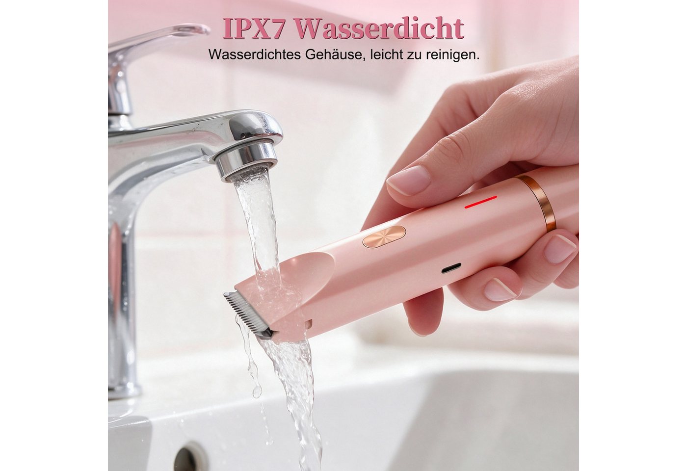 inschimmer Haarentferner-Set 2-in-1 Elektrischer Rasierer Damen Bikinitrimmer für Gesicht Körper – Bild 4 von 5