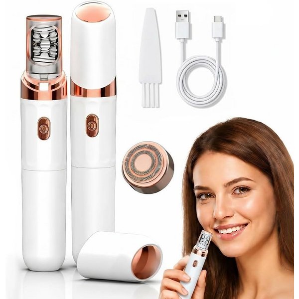 inschimmer Haarentferner-Set 2-in-1 Gesichtshaarentferner Frauen Schmerzloser Epilierer Aufladbar