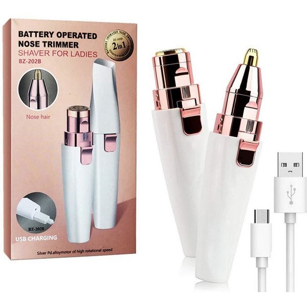 inschimmer Haarentferner-Set 2IN1 USB Augenbrauenrasierer Elektrisch Gesichtshaarentferner Frauen