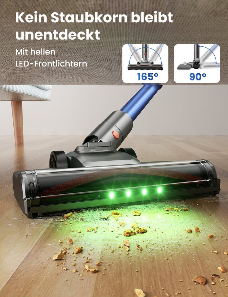 INSE Bodenstaubsauger S2 Staubsauger, 350 W, beutellos, 50KPa,55Min. Laufzeit,Selbststehend,Touch Display,Anti-Tangle Bürste – Bild 4 von 5