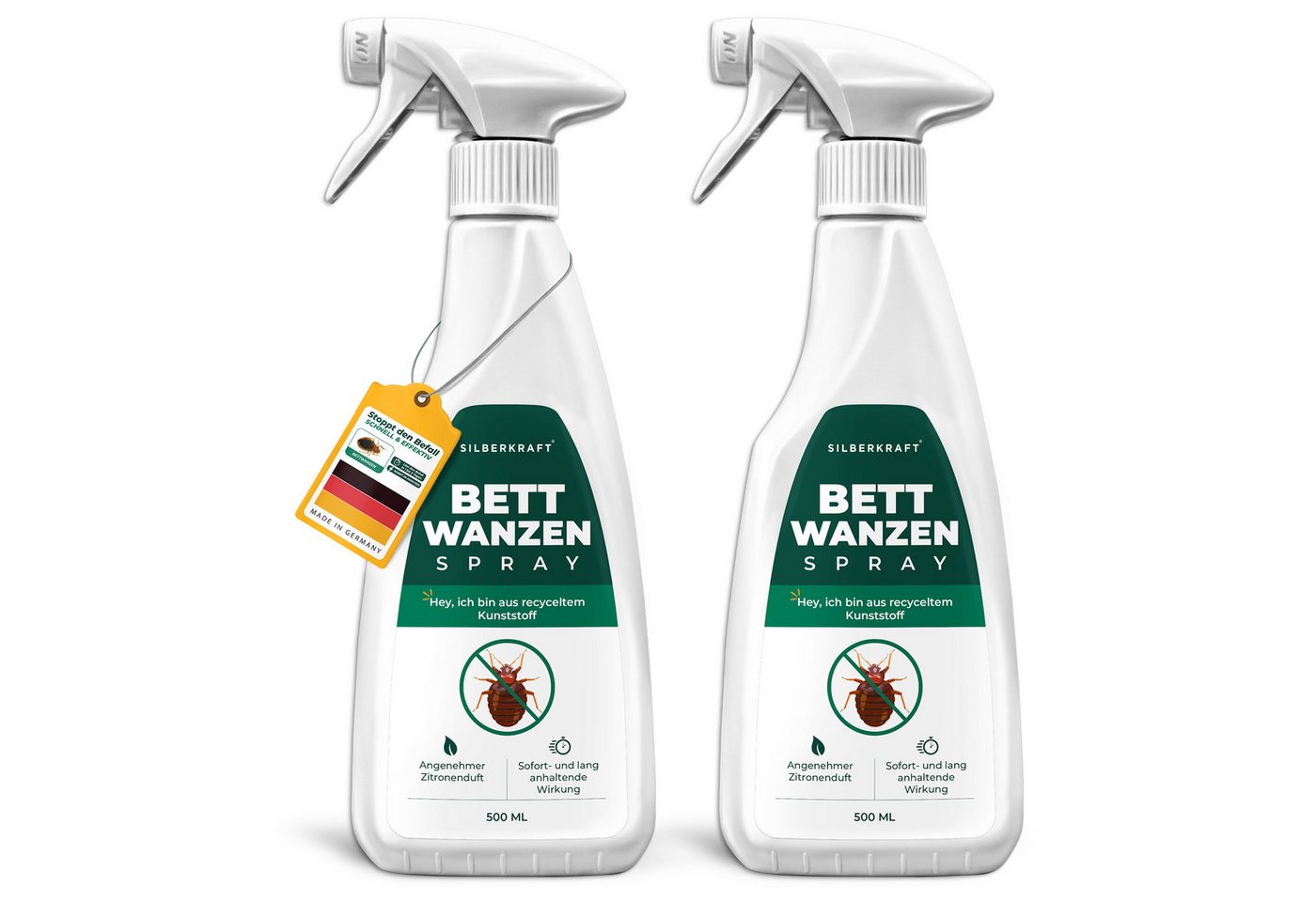 Silberkraft Insektenspray Silberkraft Bettwanzenspray, hält Textilien frei von Bettwanzen, 500 ml, 2-St., Sofortige & langanhaltende Wirkung gegen Bettwanzen, o – Bild 2 von 5
