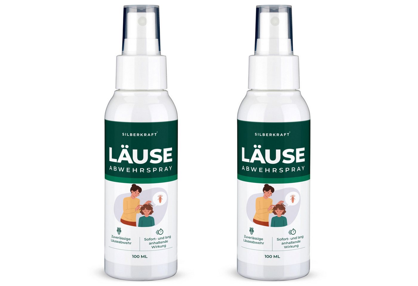 Silberkraft Insektenspray Silberkraft Kopfläusespray Effektiver Läuseschutz für Kopfhaut & Haare, 100 ml, 2-St., Läuse zuverlässig vorbeugen, Läuseabwehr für Ki – Bild 2 von 5