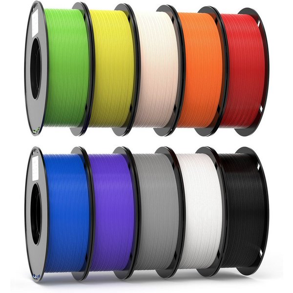 Insma Filament 3D Drucker PLA Filament 1,75mm 10KG Set 10 Farben, Hohe Maßgenauigkeit & Zähigkeit 3D-Druckmaterialien