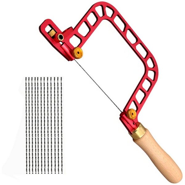 Insma Handsäge Laubsäge 337mm mit 12 Diamantdrähte, Kurvensäge Aluminiumlegierung