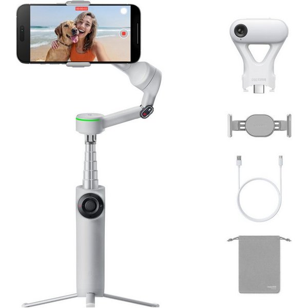 Insta360 Insta360 Flow 2 Pro KI-Tracker-Bundle, Grau, KI-Smartphone-Gimbal Kamera-Gimbal