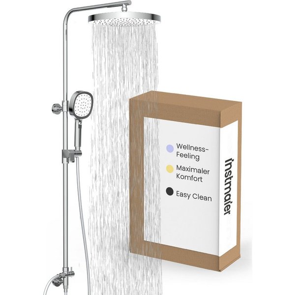 instmaier Duschsystem Cleo, 3 Strahlart(en), Große Regendusche mit Design-Handbrause