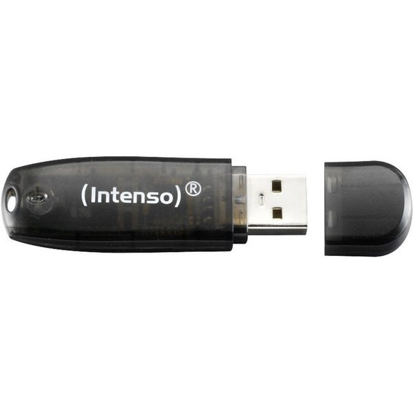 Intenso 16 GB USB-Stick mit USB 2.0, 28 MB/s, kompaktes Design, schwarz USB-Stick