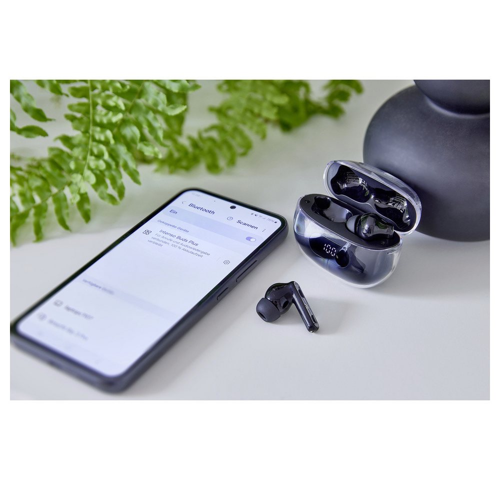 Intenso Intenso Buds Plus T310AE schwarz In Ear Headset Bluetooth® Stereo Sch Kopfhörer – Bild 2 von 5