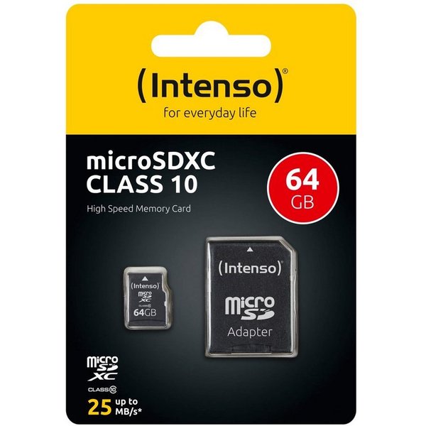Intenso Intenso Micro SDXC Karte 64GB Speicherkarte Class 10 Speicherkarte
