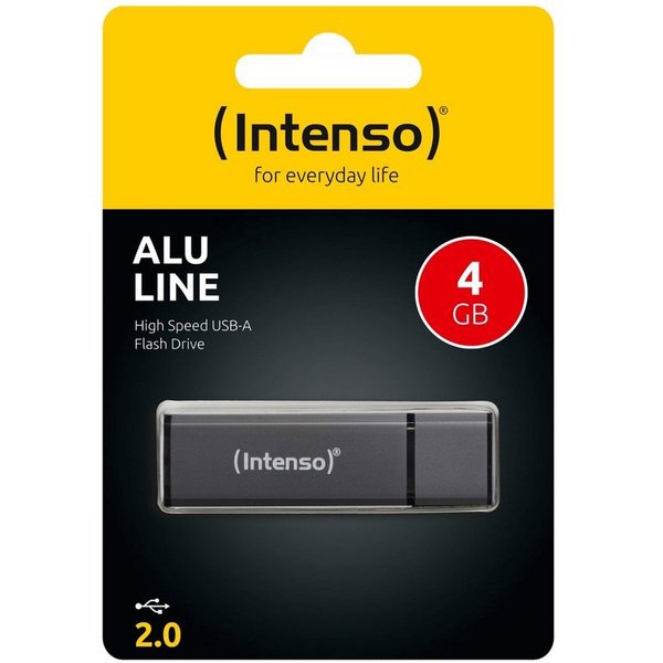 Intenso Intenso USB Stick 4GB Speicherstick Alu Line anthrazit USB-Stick