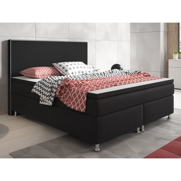 inter Boxspringbett King S Webstoff mit 7 Zonen Taschenfederkernmatratzen und Topper (Bett 180 x 200 cm, mit 7 Zonen Taschenfederkernmatratzen und Topper), Tasc