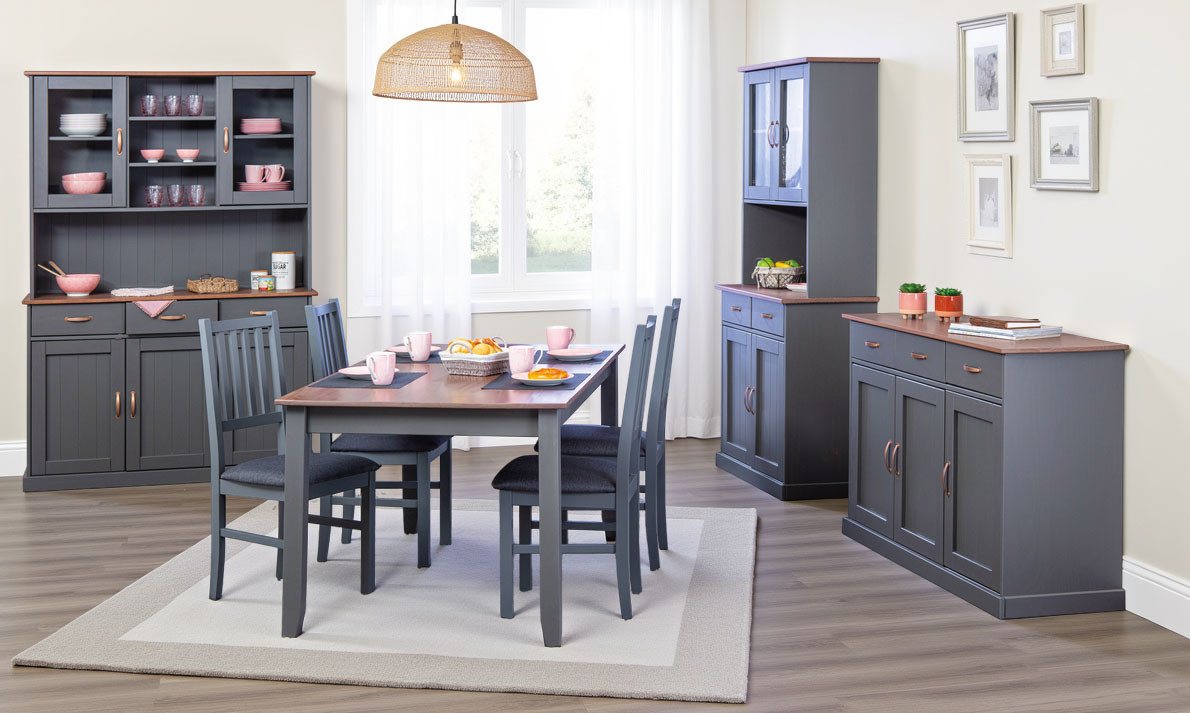 Inter Link Buffet Luzerna Kiefer Massivholz, FSC, Küchenschrank, Vitrinenschrank Geschirrschrank im Landhausstil, BxTxH: 90 x 45 x 190 cm – Bild 5 von 5