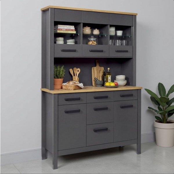Inter Link Buffet Pienza, Buffetschrank, Küchenschrank, Geschirrschrank mit Softclose (1-St) Stauraum-Modul, passend zur Modularen Küche, 130x45x195,5 cm