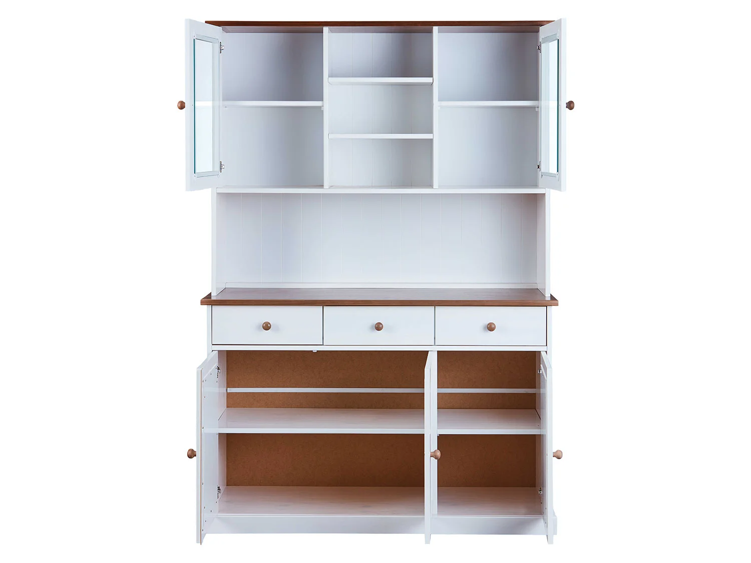 INTER LINK Buffet Westerland (Mit 3 Schubladen & 5 Drehtüren, weiß, sepia/braun) – Bild 4 von 4