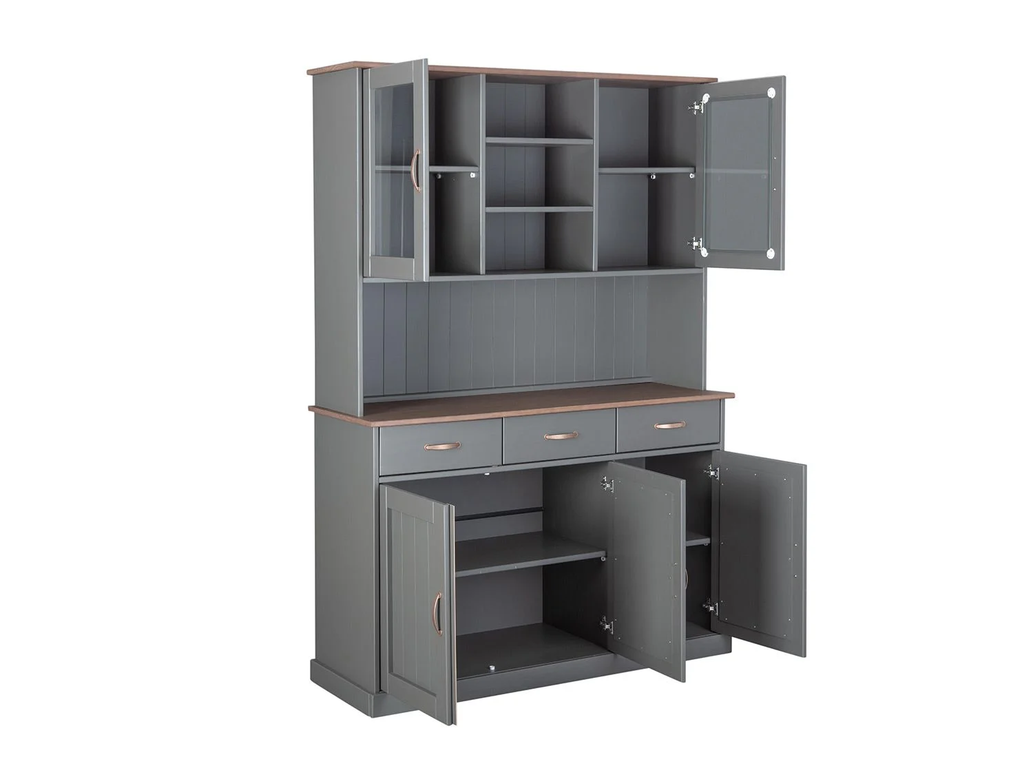 INTER LINK Buffet Westerland (Mit 3 Schubladen & 5 Drehtüren, grau, sepia/braun) – Bild 2 von 4