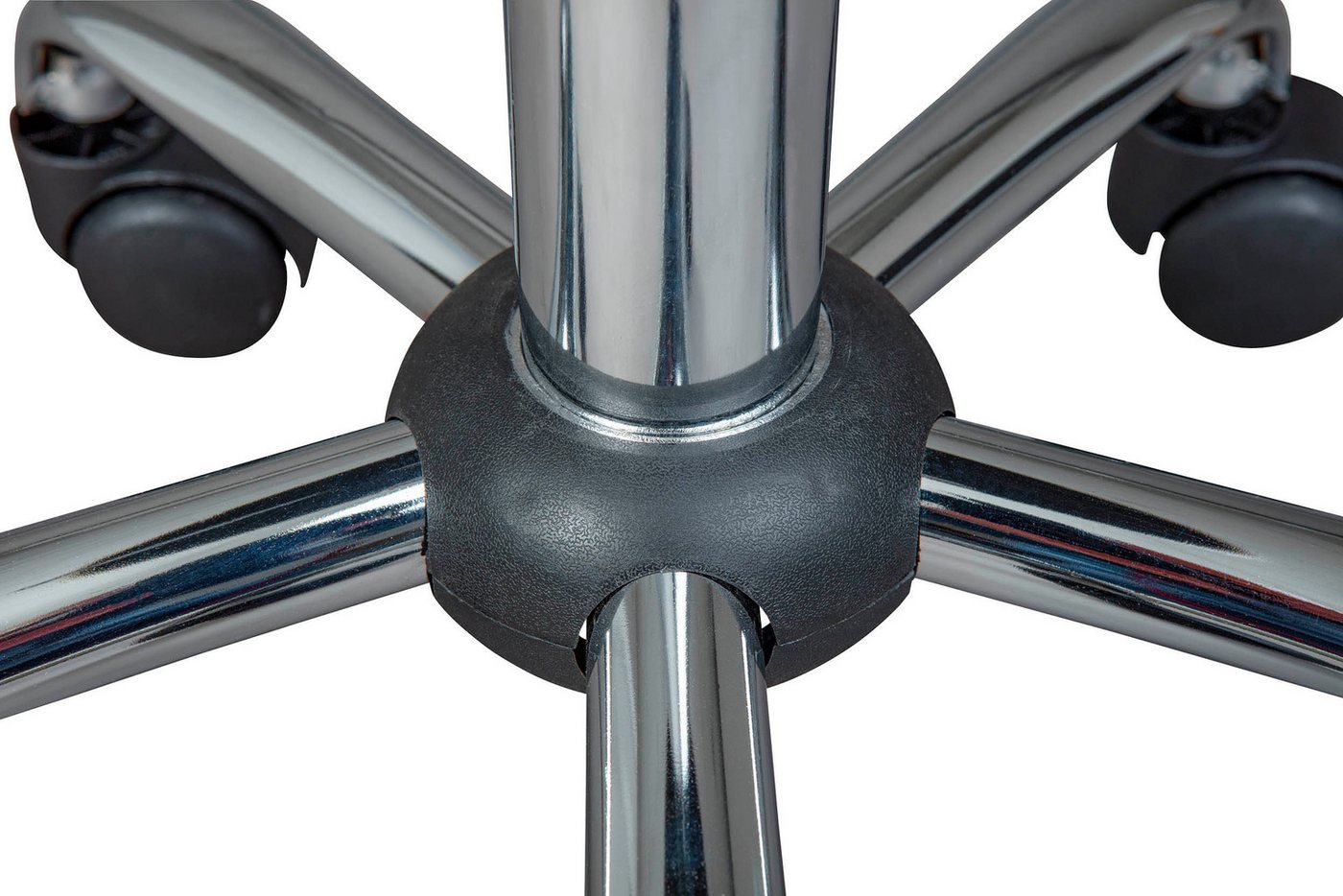 Inter Link Drehstuhl Asra Drehhocker auf Rollen, 360° PU Sitz, Arbeitshocker, Praxishocker mit Metall Fußkreuz, BxTxH: 34 x 34 x 52 cm – Bild 4 von 5