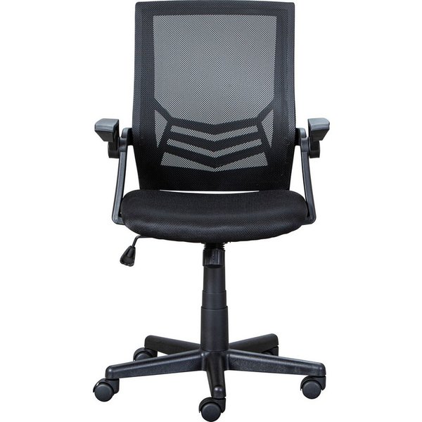 Inter Link Drehstuhl Jilli, Bürostuhl für Homeoffice, ergonomisch, Schwarz, mit rollen und Armlehnen, Drehstuhl 360° drehbar, höhenverstellbar
