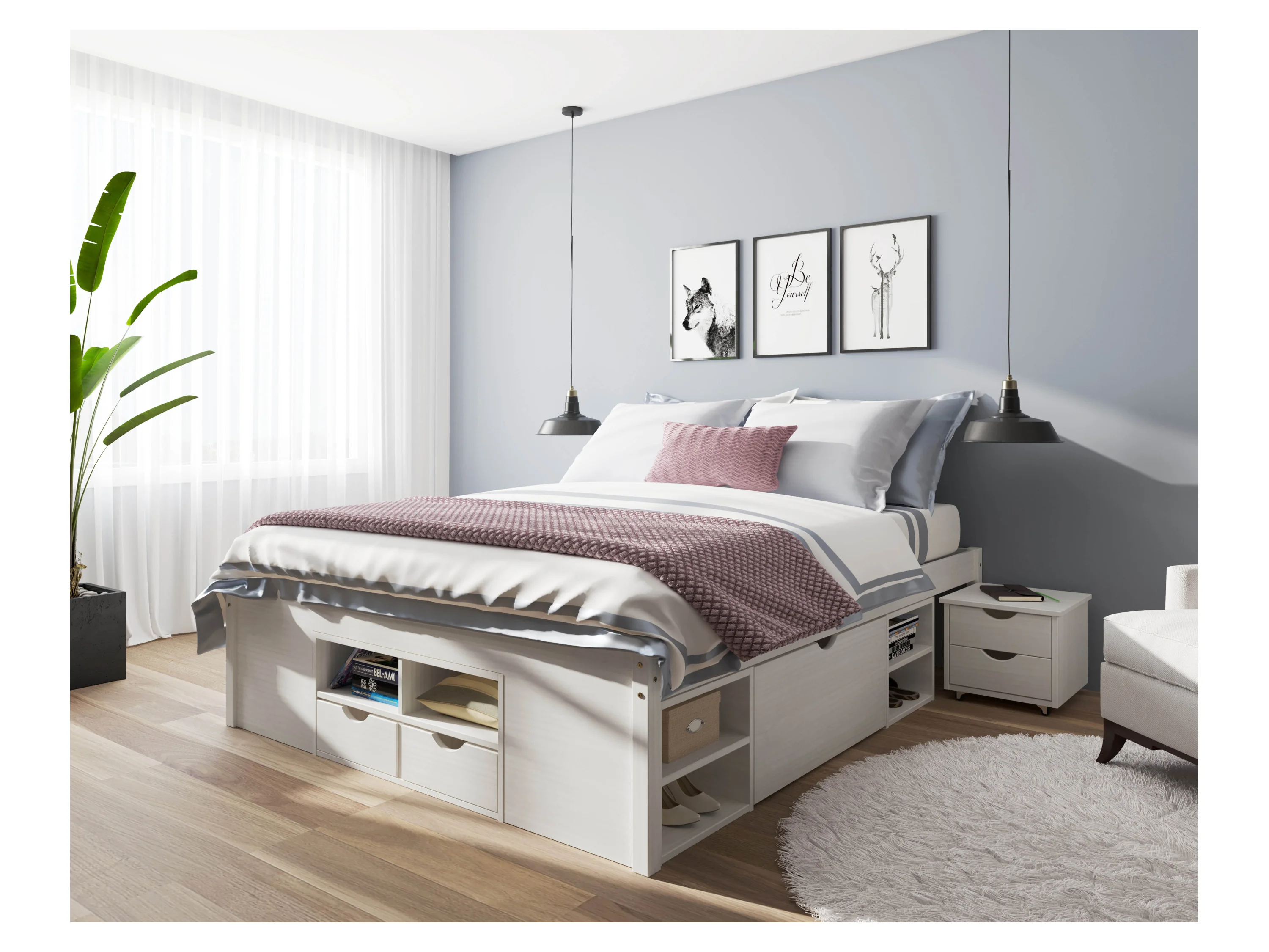 INTER LINK Funktionsbett Claas/Till (Weiß - Till, 180 x 200 cm) – Bild 2 von 4