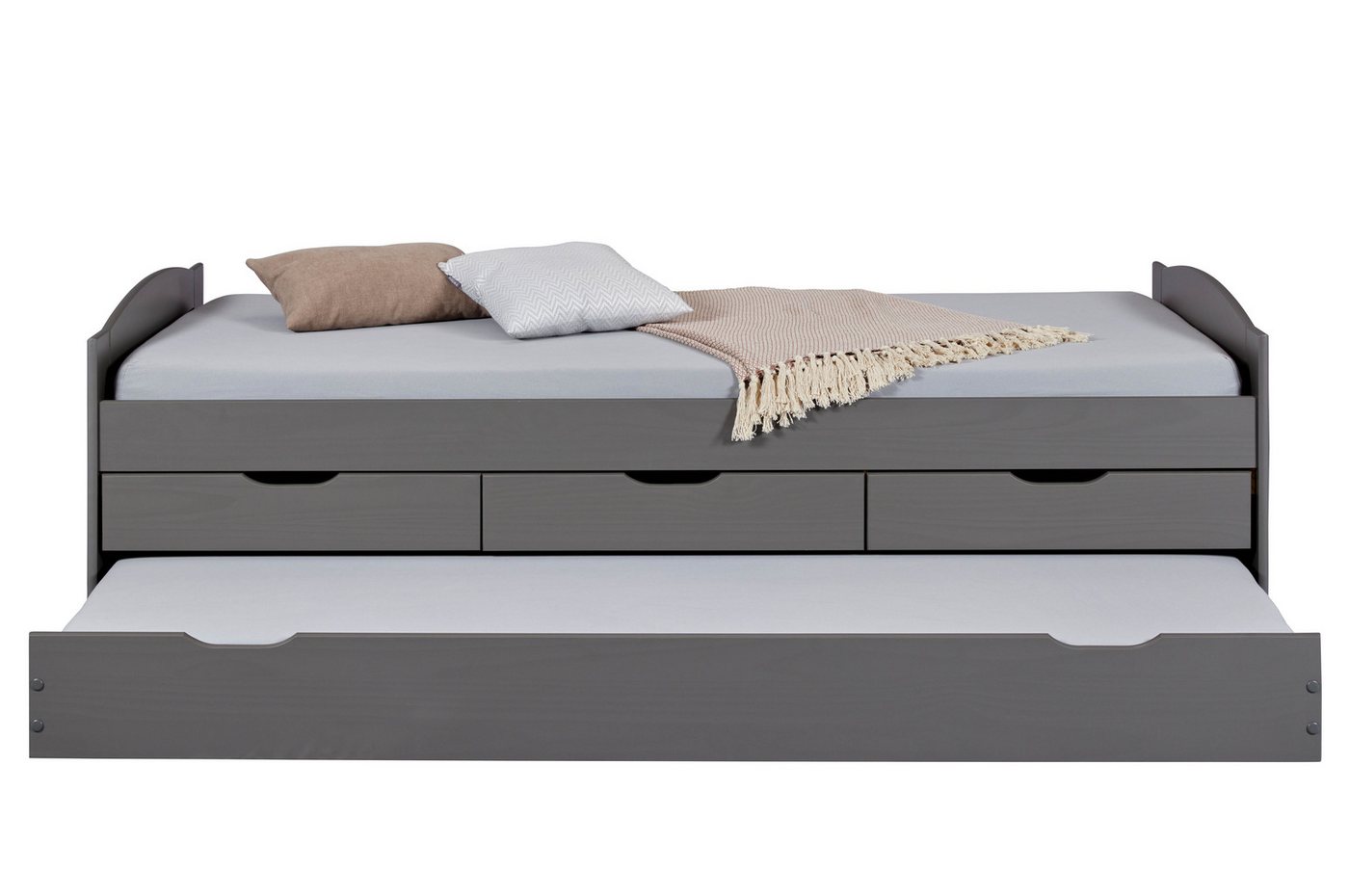 Inter Link Funktionsbett Lena, ausziehbare Liegefläche, inkl. Lattenrost, aus Massivholz, Schubladen – Bild 4 von 5