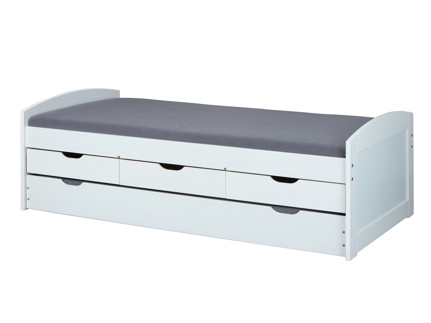 Inter Link Funktionsbett Ulli, ausziehbare Liegefläche, inkl. Lattenrost, aus Massivholz, Schubladen – Bild 4 von 5