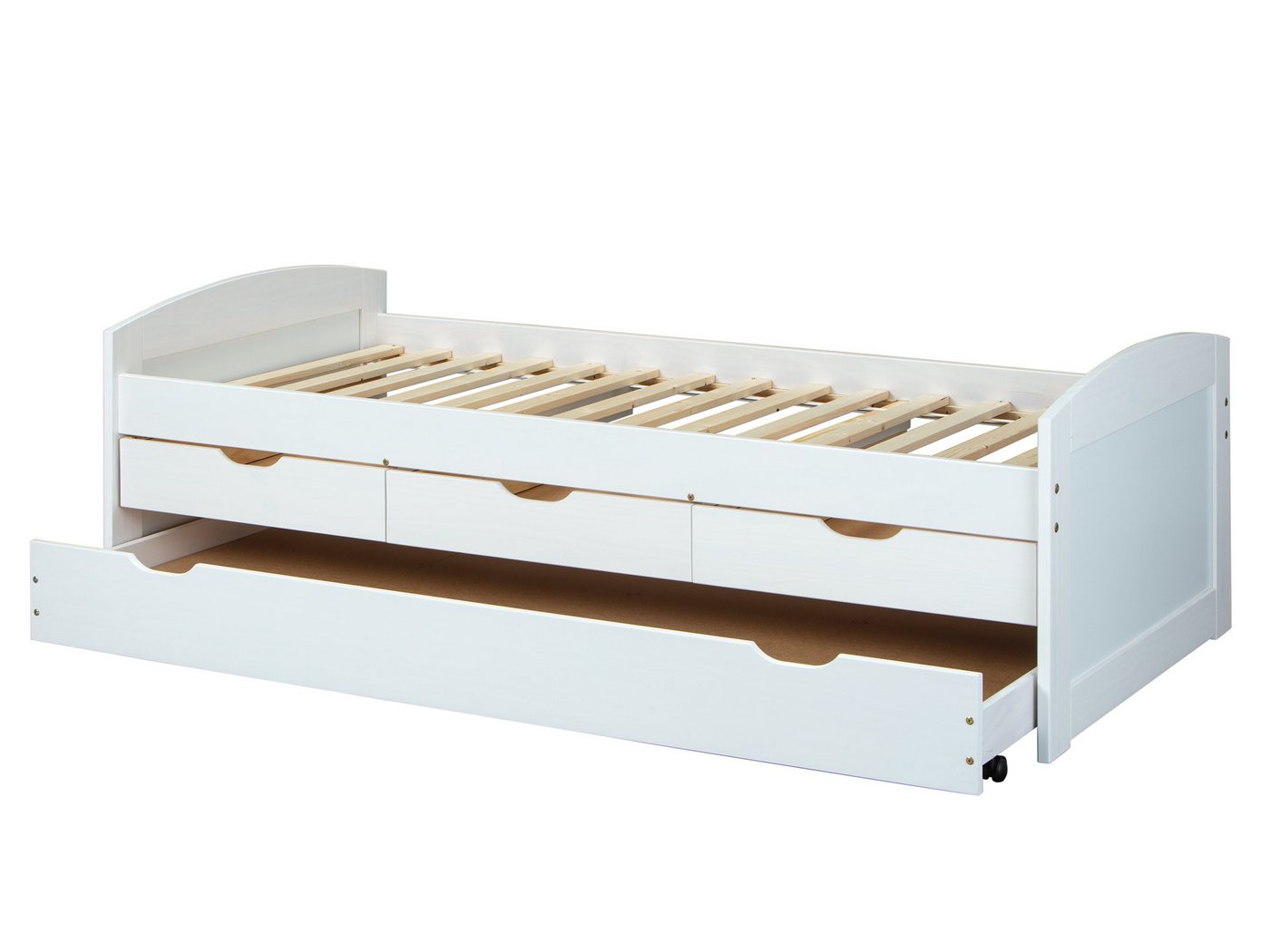 Inter Link Funktionsbett Ulli, ausziehbare Liegefläche, inkl. Lattenrost, aus Massivholz, Schubladen – Bild 5 von 5