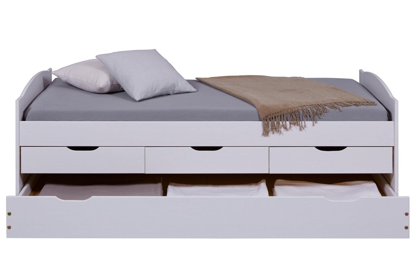 Inter Link Funktionsbett Ulli 90x190, ausziehbare Liegefläche, inkl. Lattenrost, aus Massivholz, Schubladen – Bild 2 von 5