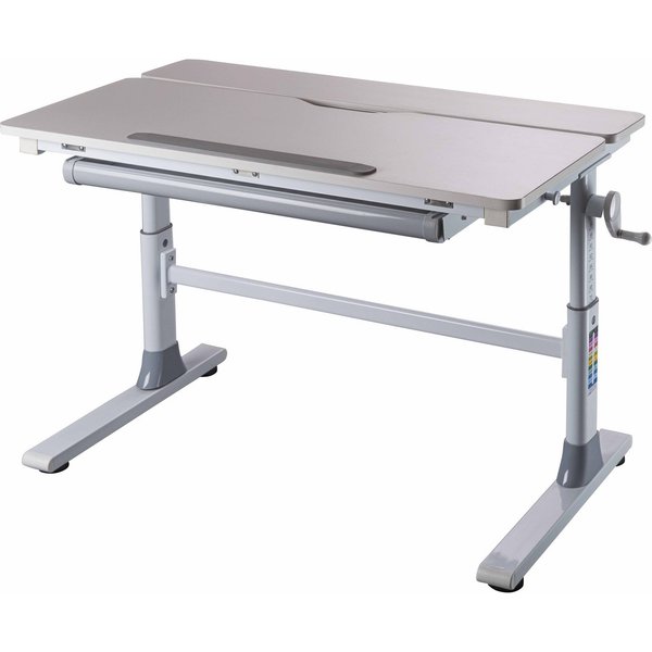 Inter Link Kinderschreibtisch Frederik, höhenverstellbar & neigbar, ergonomisch (1-St), Schülerschreibtisch mit Kurbel, 1 Schublade, BxTxH: 100x60x56-76 cm