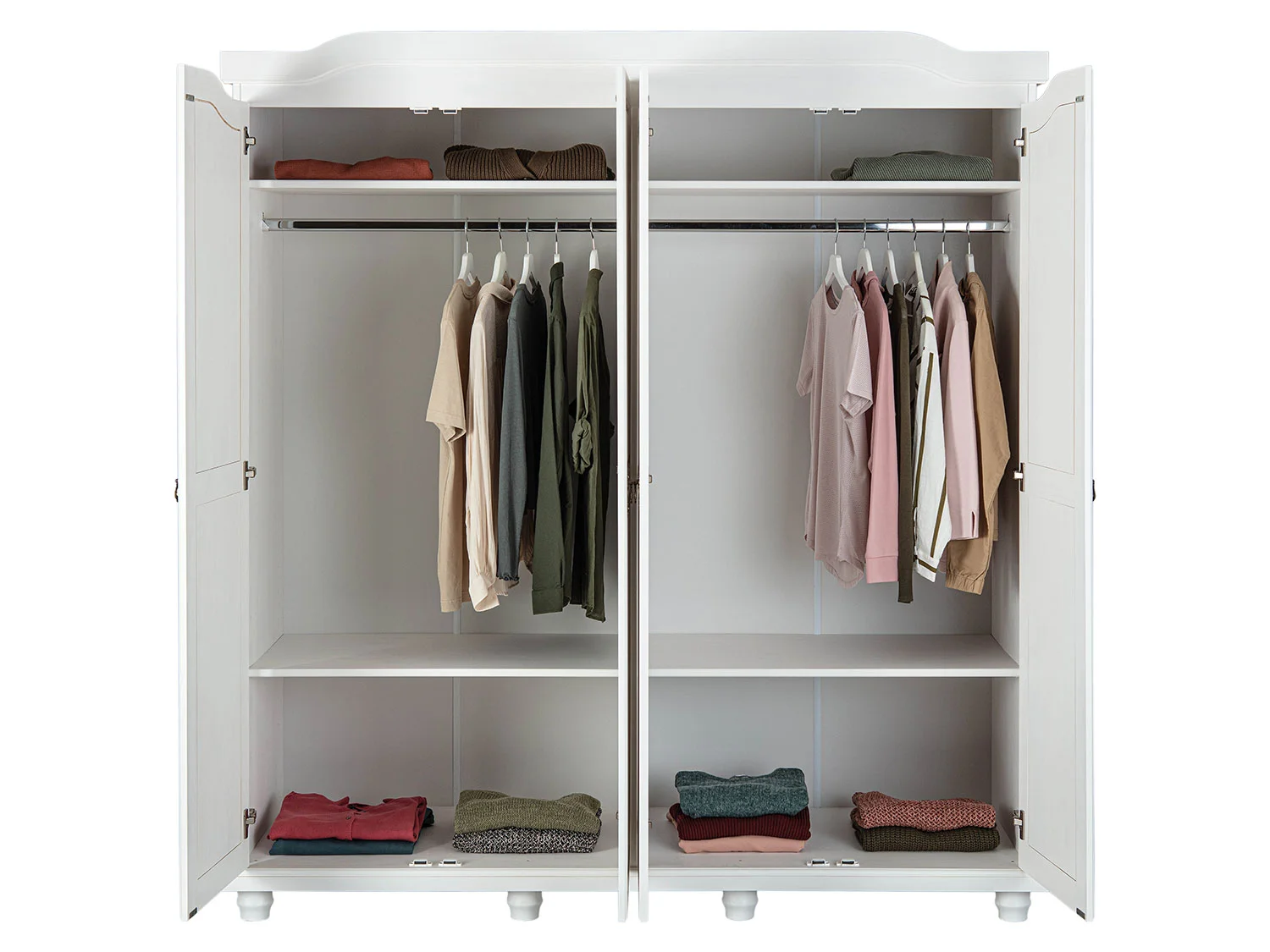 INTER LINK Kleiderschrank im Landhau, weiß, 4-türig (Weiß) – Bild 4 von 4