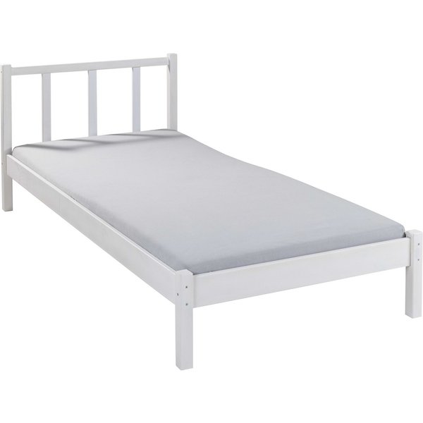 Inter Link Massivholzbett Fredy, Einzelbett, Gästebett, Jugendbett, Kiefer Massiv, ohne Lattenrost, 90 x 200 cm