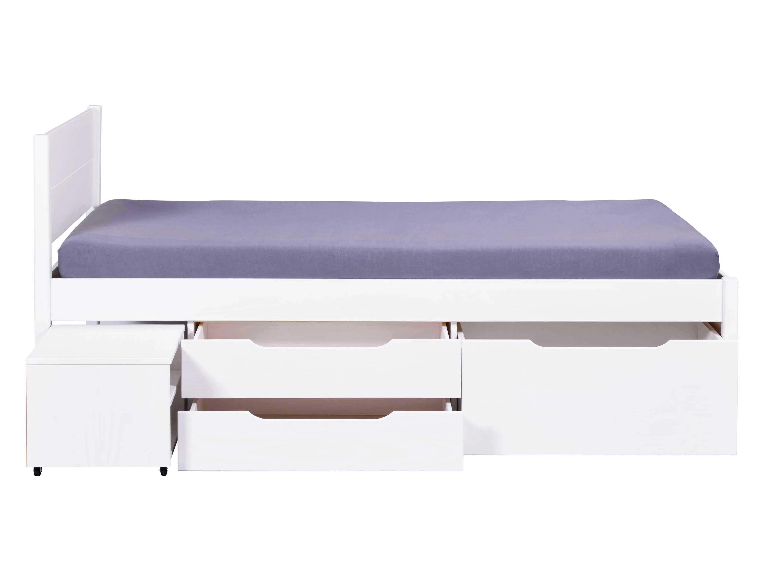 Inter Link Stauraumbett Efetivo, inkl. Nachtkommode, Einzelbett, Doppelbett, Massivholz, Bett mit Stauraum, inkl. Lattenrost, 90/140/160/180x200 cm – Bild 4 von 4