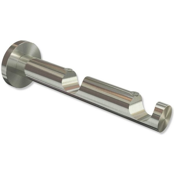 INTERDECO Gardinenstangenhalter Platon 2-läufig, für 20 mm Ø Gardinenstangen, (Stück, 4-St., Edelstahl-Optik), Metall