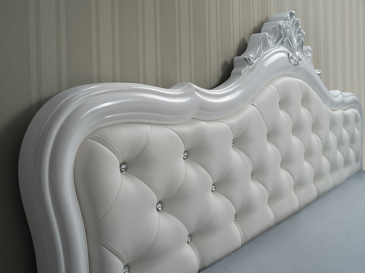 Interdesign24 Schlafzimmer-Set Livia, (im klassischen Barock Stil, 6-Teilig), in Weiß/Silber Hochglanz – Bild 5 von 5