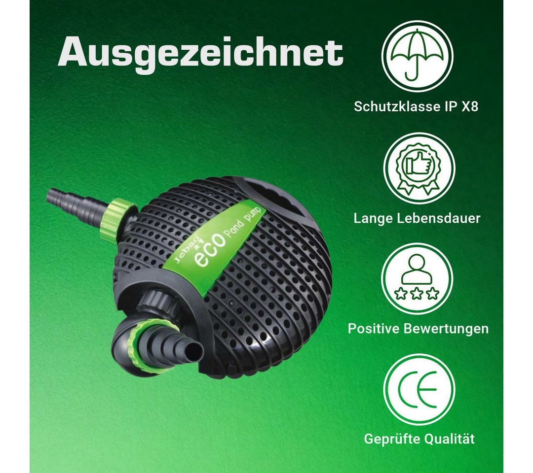 INTERGARDEN Teichpumpe Jebao 17.500L/H, 10m Kabel, 600cm Förderhöhe, 220W, Motorschutz – Bild 4 von 5