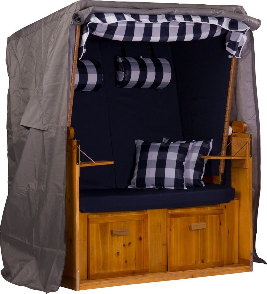 intergrill Strandkorb Webavita Abdeckhaube Strandkorb Anthrazit Größe M, BxTxH: 120x90x155 cm, Schutzhülle – Bild 2 von 4