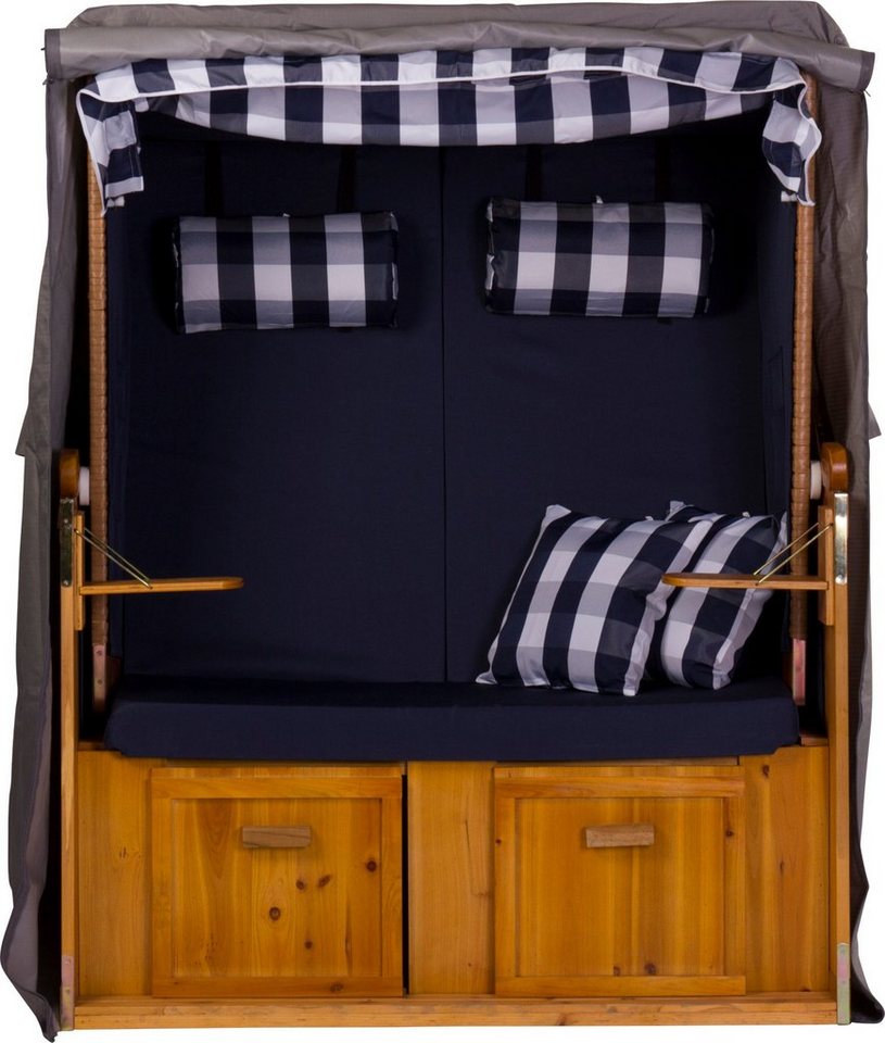 intergrill Strandkorb Webavita Abdeckhaube Strandkorb Anthrazit Größe M, BxTxH: 120x90x155 cm, Schutzhülle – Bild 4 von 4