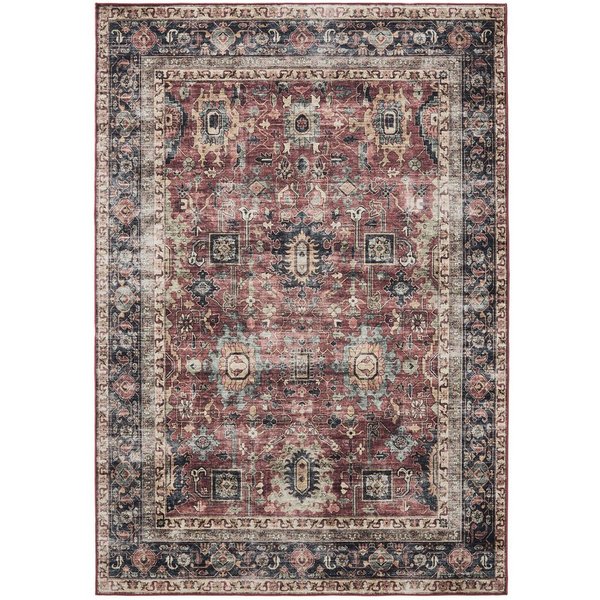 Interiyou Teppich Gent, Rechteckig, Höhe: 5 mm, Vintage Kurzflor für Wohnzimmer, Schlafzimmer, waschbar, pflegeleicht