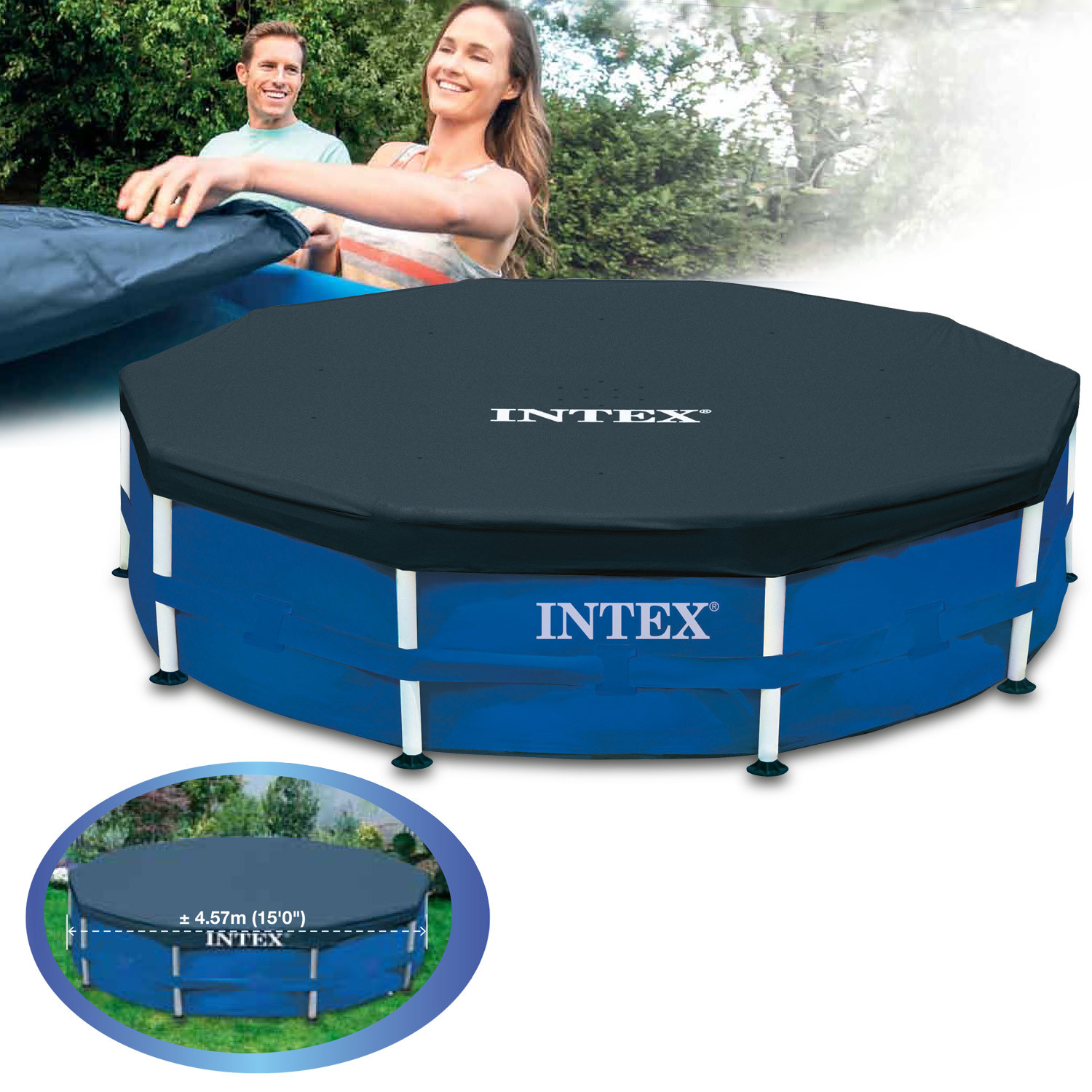 Intex 457 Abdeckplane Poolplane Poolabdeckung Plane Pool Abdeckung Frame 28032
