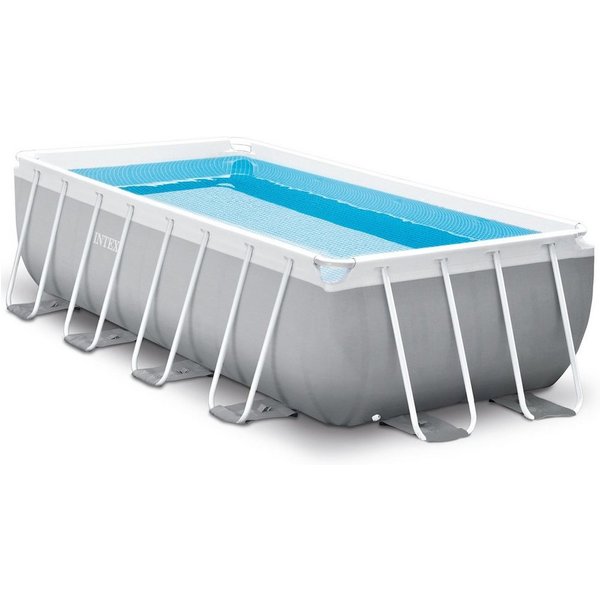 Intex Framepool Set "Prism Quadra II" 400 x 200 x 100 cm, Inkl. Kartuschenfilteranlage, pulverbeschichtete Metall-Seitenstützen