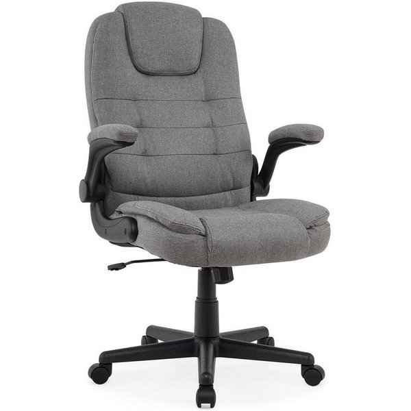 Intimate WM Heart Chefsessel Ergonomisch Bürostuhl mit Klappbaren Armlehnen, Stoff Stuhl mit Wippfunktion, Höhenverstellbar Drehstuhl