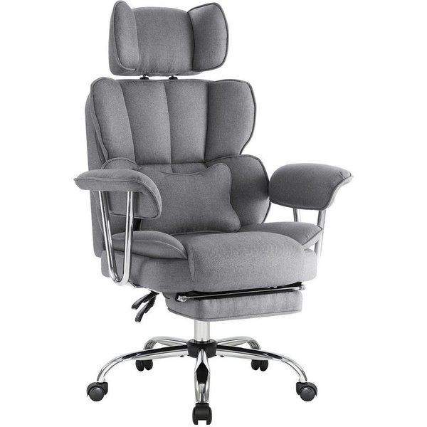 Intimate WM Heart Chefsessel Ergonomischer Bürostuhl, Höhenverstellbar Schreibtischstuhl (Gaming Stuhl mit dickem Kissen), Stoff Drehstuhl mit Kopfstützte und F