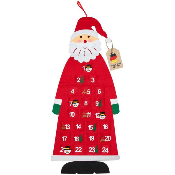 Intirilife Adventskalender (1-tlg), Nikolaus Adventskalender zum Befüllen Weihnachtsmann Kalender DIY