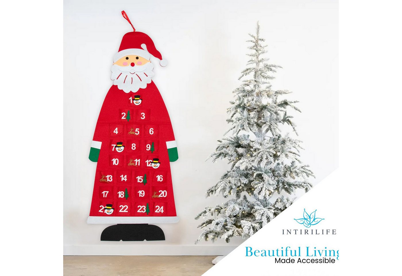 Intirilife Adventskalender (1-tlg), Nikolaus Adventskalender zum Befüllen Weihnachtsmann Kalender DIY – Bild 2 von 5