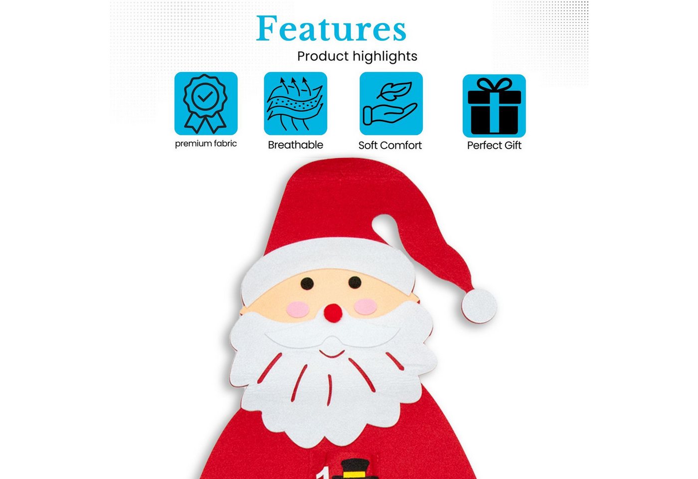 Intirilife Adventskalender (1-tlg), Nikolaus Adventskalender zum Befüllen Weihnachtsmann Kalender DIY – Bild 3 von 5