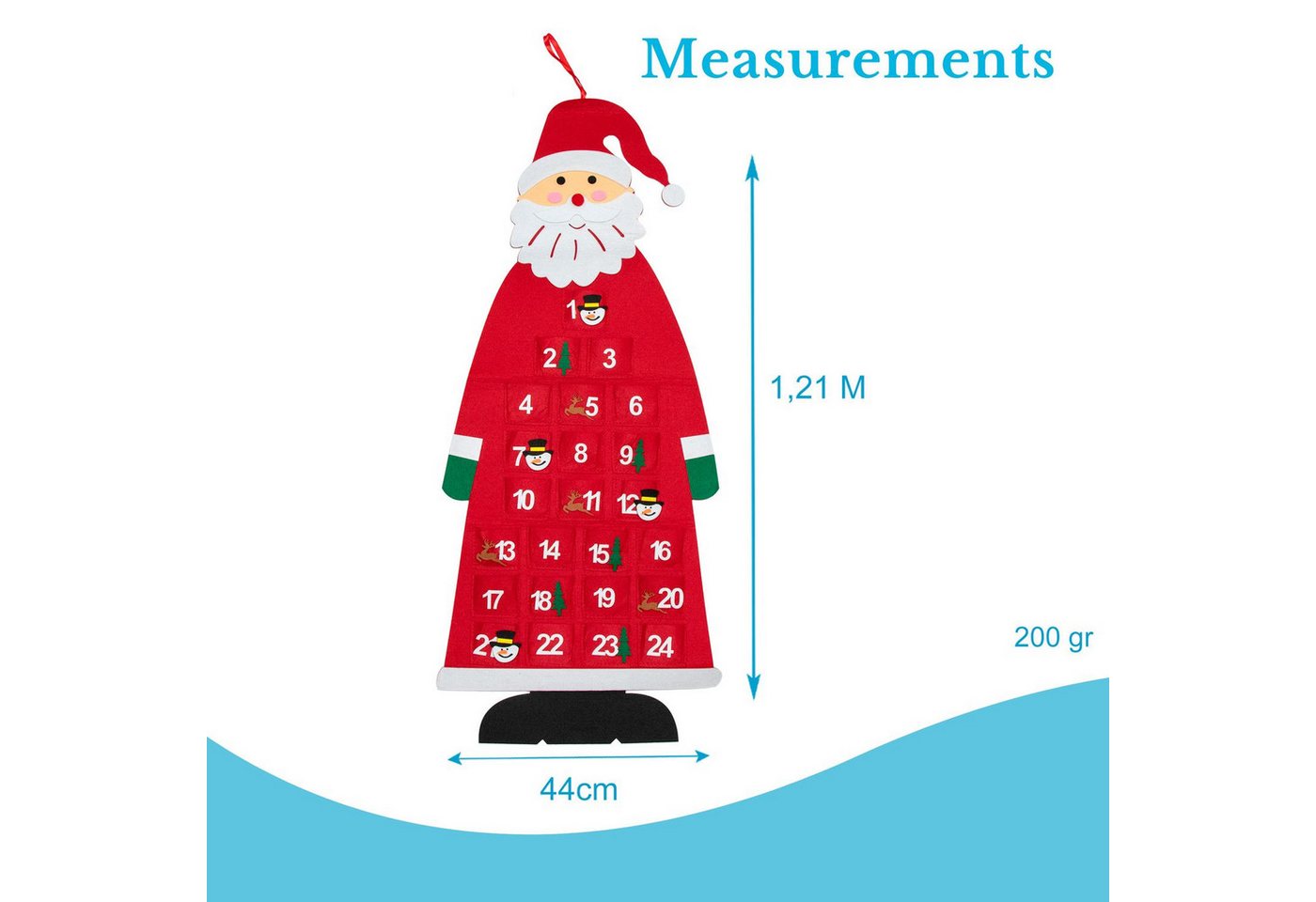 Intirilife Adventskalender (1-tlg), Nikolaus Adventskalender zum Befüllen Weihnachtsmann Kalender DIY – Bild 4 von 5