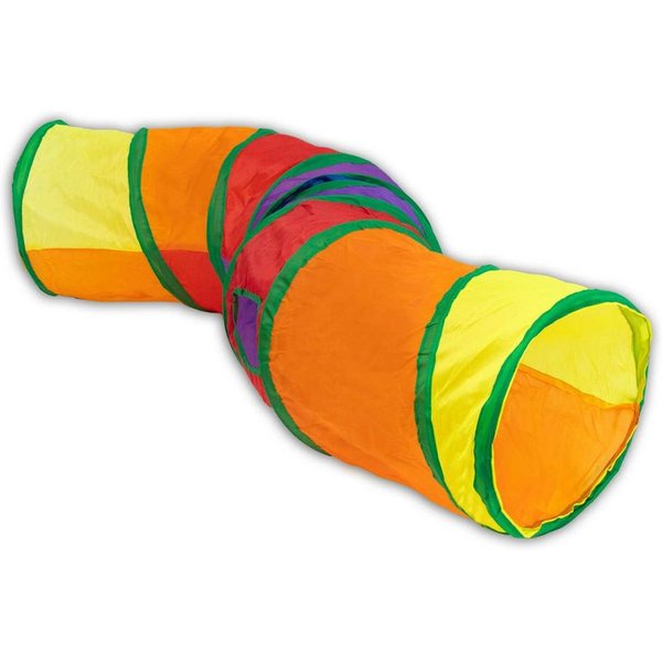 Intirilife Agility-Tunnel, Polyester, (1-tlg) Katzentunnel 120 cm Länge 25.5 cm Durchmesser Katzenspielzeug Faltbar